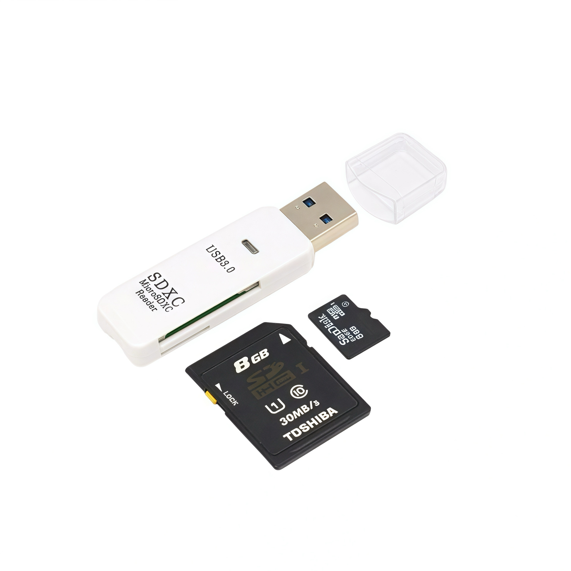 USB3.0 2.0 2-in-1 card reader, TF SD card, camera high-speed USB card reader manufacturer, SDXC card reader Item Picture