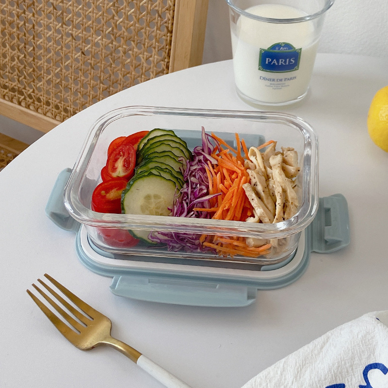Bolimei household large-capacity glass lunch box, office lunch box with lunch box, sealed and fresh-keeping box Specification drawing