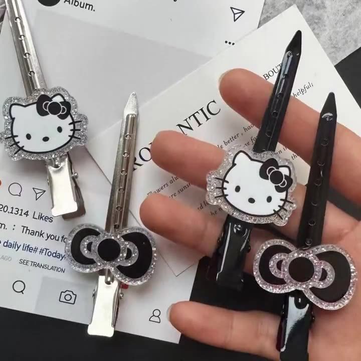 Sweet and cool, hot girl, cat hairpin, women's ins, high-end style, bangs clip, duckbill straight clip, fluffy side hairpin, hair accessory full figure