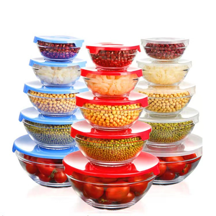 Five-piece sealed food preservation bowl set 808 Five Blessings Bowl Microwave oven food preservation bowl set Food sealed box Lunch box full figure