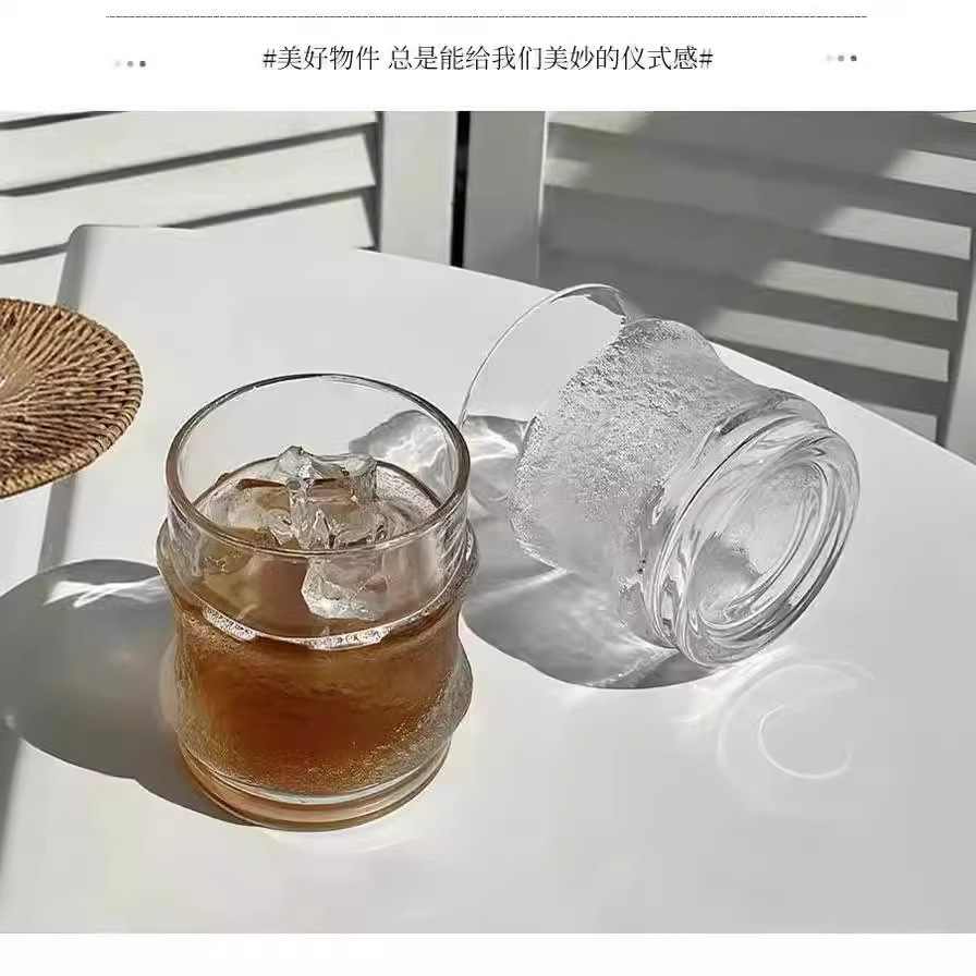 High-end whisky glass, Japanese glass cup, super comfortable wine glass, beer glass, iced American coffee cup, hanging ice cup full figure