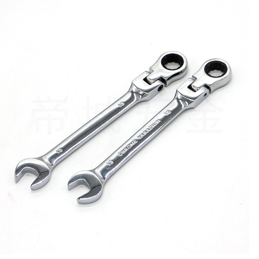 Matte mirror surface adjustable head quick shaking ratchet wrench 8-19 crv72 teeth fully polished Item Picture