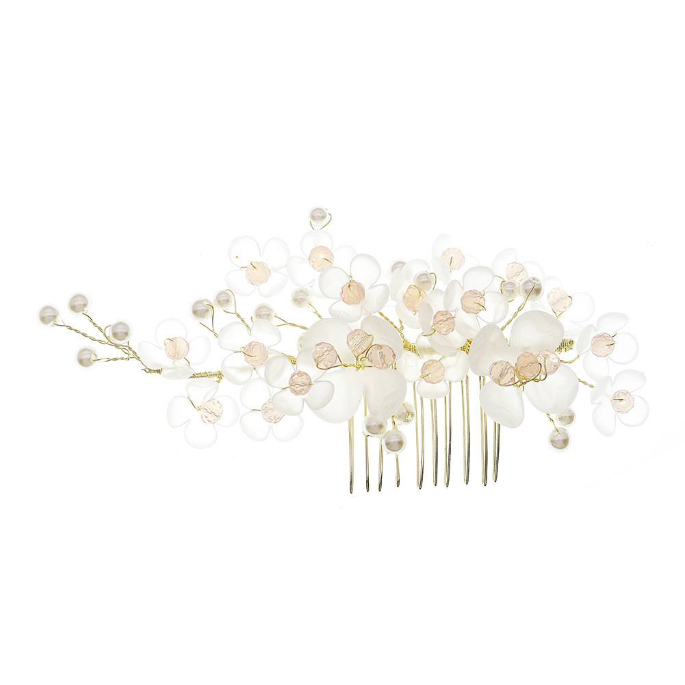 miallo original design accessories: Bride's hair comb, beautiful handcrafted crystal insert comb, photography and makeup hair accessories, headwear Item Picture