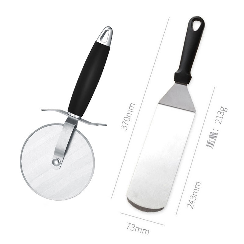 Stainless steel pizza knife, roller knife, household roller knife, pizza knife for cutting dough, pizza slicer, special 8-pole tool undefined