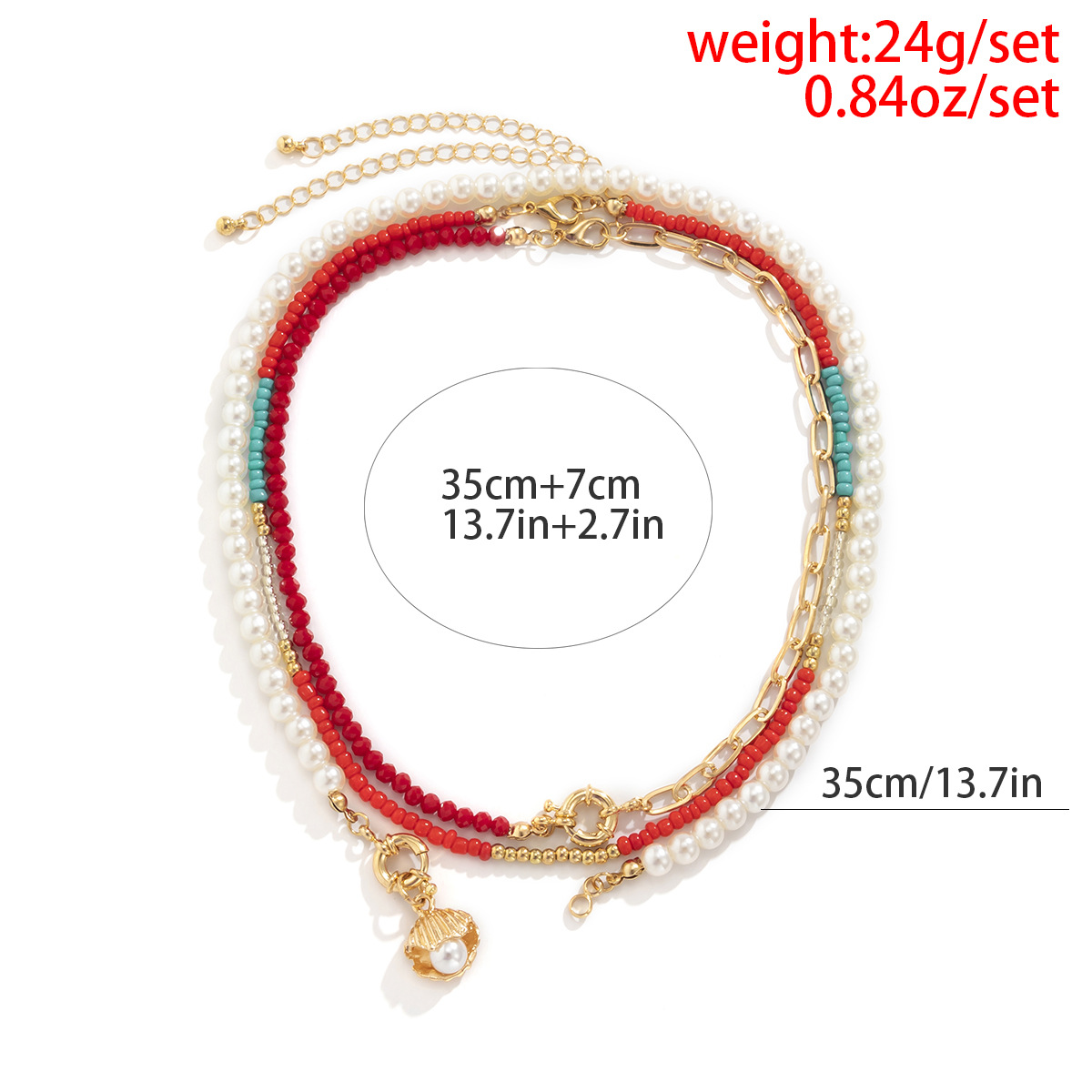 European and American cross-border jewelry, niche retro patchwork hand-woven necklace, versatile for women, shell imitation pearl pendant necklace Application Scenario
