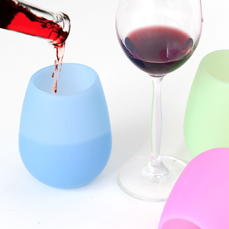 Food-grade portable cups, drinking cups, hotel mouthwash cups, silicone water cups, anti-drop travel and camping wine glasses details Picture