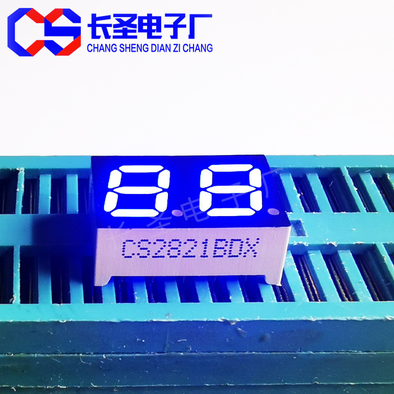 0.28-inch single-row pin digital tube blue 2-digit CS2821BDX-5 two-pin blue light display module details Picture
