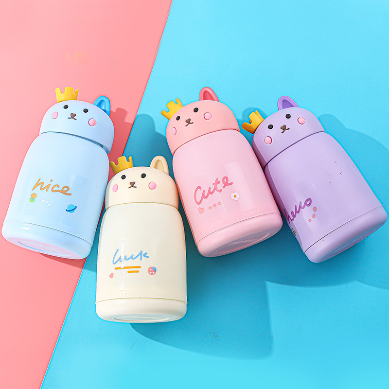 Cute rabbit glass cup, adorable cartoon, portable children's water cup with handle, opening event gift cup, printed LOGO Application Scenario
