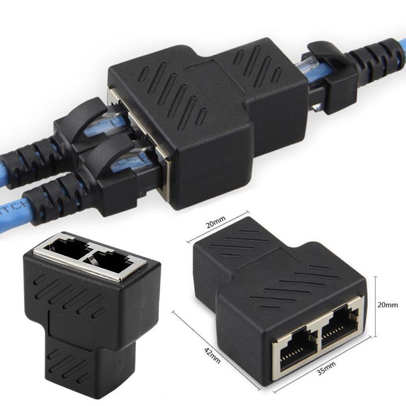 RJ45 three-way connector, 1-inch and 2-inch cable adapter, dual socket, Cat5, Cat6, 8P8C three-way connector Application Scenario