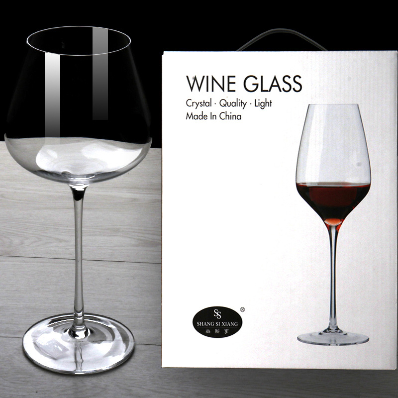 Factory direct sales of handcrafted crystal red wine glasses, Burgundy highball wine glasses and wine glasses 2-piece gift box set full figure