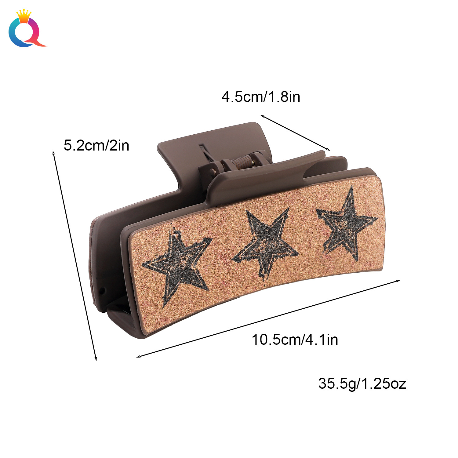 Qiyue Amazon PU Shark clip printed style leather hair clip, cross-border square clip, elegant grab clip hair accessory wholesale Application Scenario