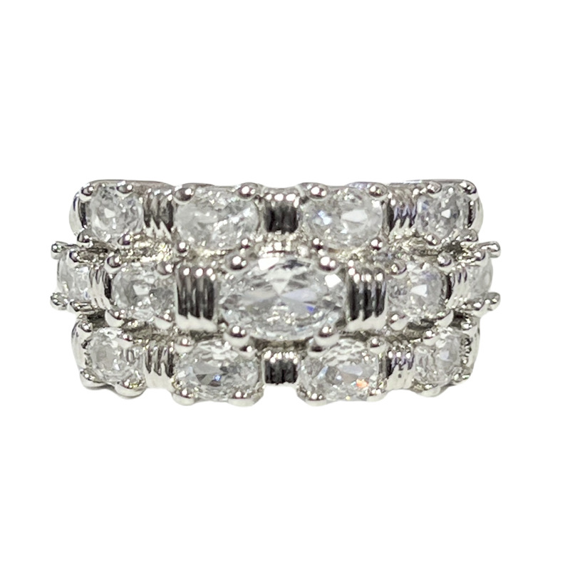 A new, elegant and fashionable index finger ring with a mid-style slightly inlaid zircon row diamond Item Picture