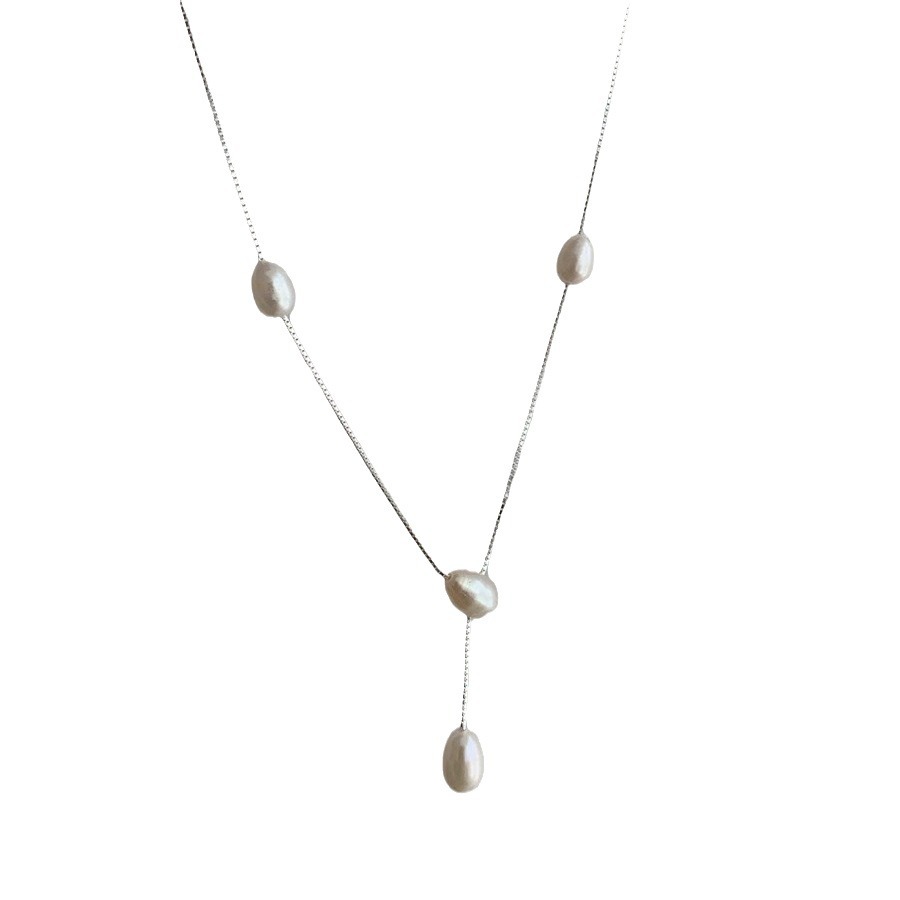 French gentle and elegant pearl necklace, women's light luxury and niche design sense, 2024 new style collarbone chain wholesale Item Picture
