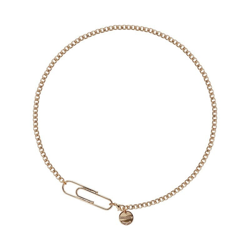 Paperclip necklace accessories for women, with a light luxury, niche and high-end feel, collarbone chain, cold style and individual neck chain wholesale Item Picture