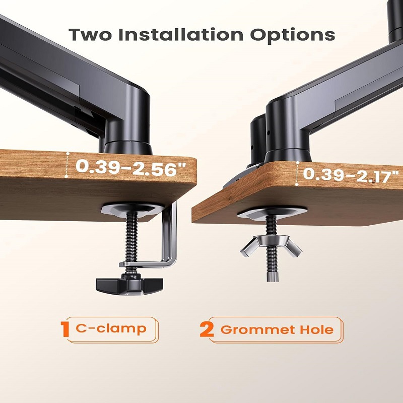 The 32-inch adjustable dual-screen monitor stand features a 360° rotatable screen, suitable for home offices Application Scenario