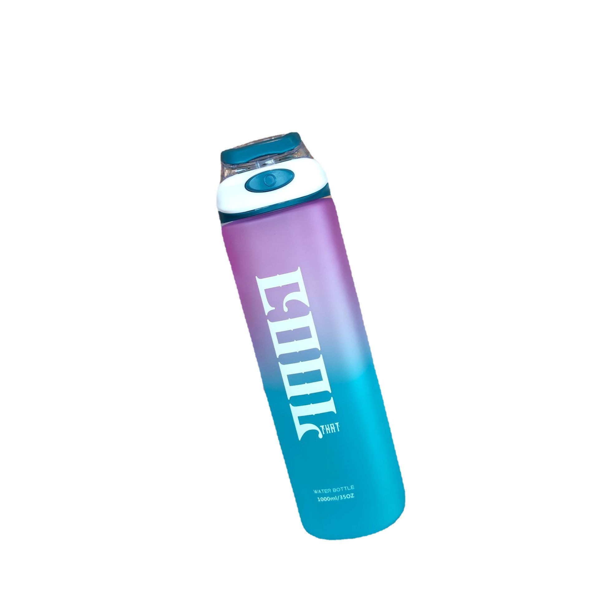 High appearance level summer internet-famous gradient frosted water bottle, portable handle suction nozzle plastic water hose 1000ml water bottle wholesale Item Picture