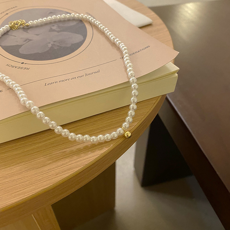 Baroque necklace, pearl bell, fashionable, light luxury, niche necklace, collarbone chain, Internet celebrity, 2023 new style for women Specification drawing