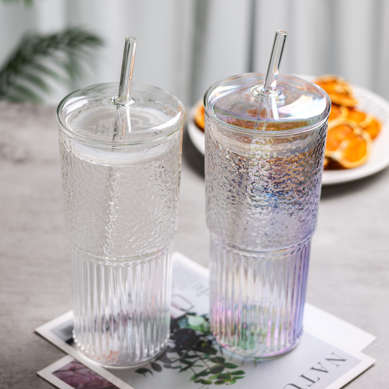 【 Free Shipping 】 Popular straw cup with lid, large-capacity summer iced cola coffee cold drink cup, drinking glass cup details Picture