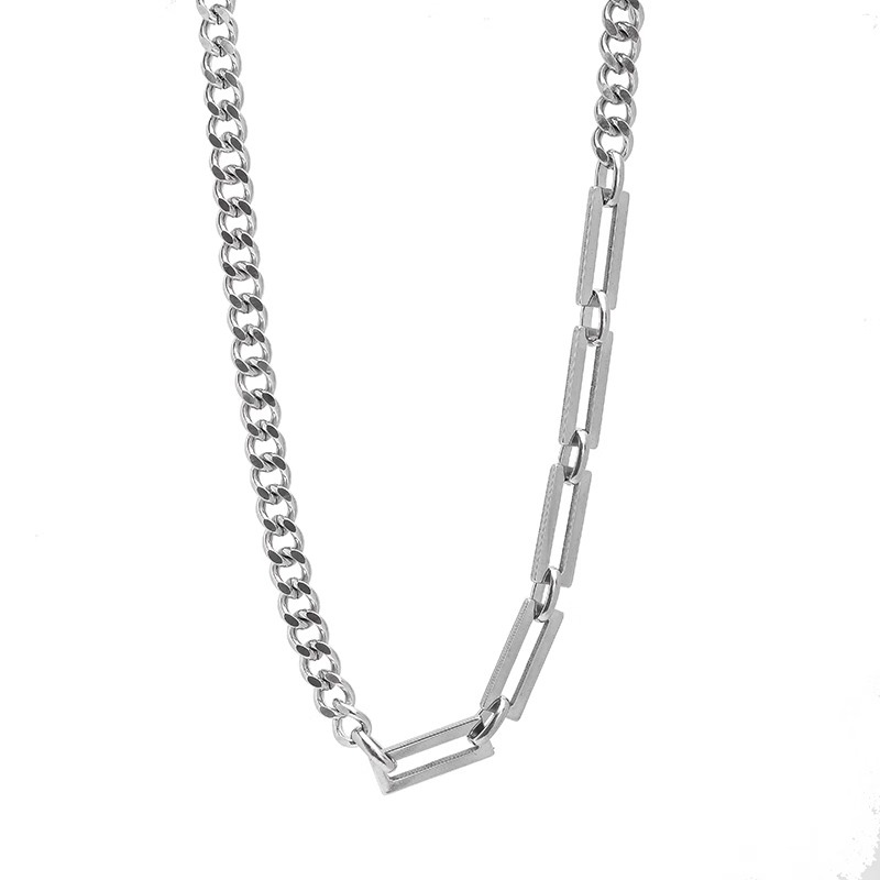 Titanium steel non-fading necklace for women, European and American trendy hip-hop collarbone chain, light luxury and niche design accessory on Instagram Item Picture