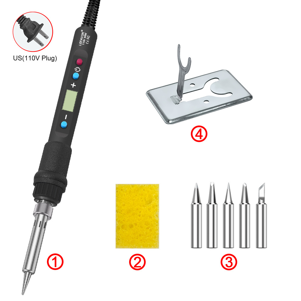 80W internal heating digital display adjustable temperature constant temperature soldering iron set, electric soldering pen, household repair tool undefined