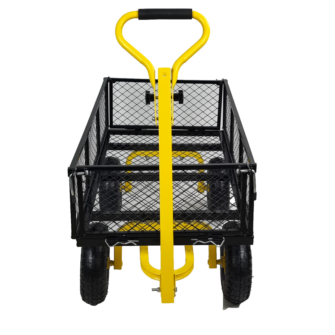 900lb detachable side traction handle steel outdoor towing practical four-wheel garden trolley Item Picture