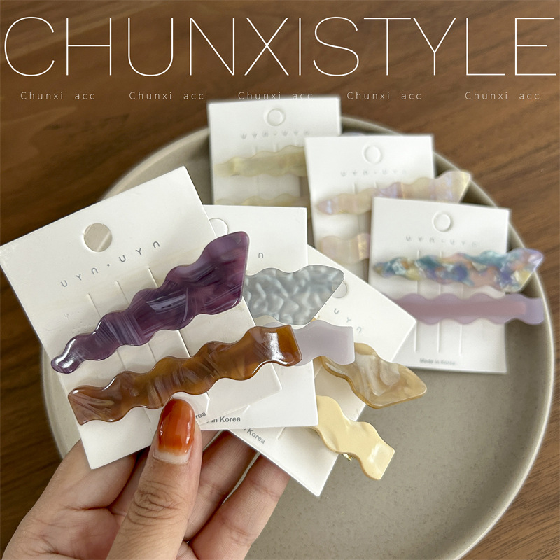 Ins-style hair clips, girl's side bangs on the forehead, broken hair clips, high-end look, duckbill clips, headwear for summer Specification drawing