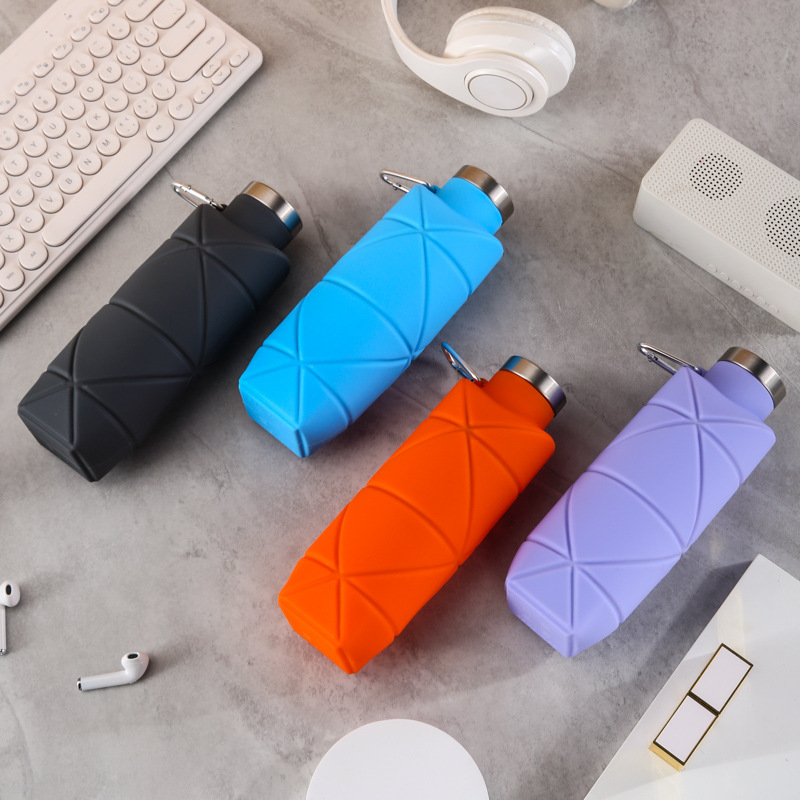 Platinum silicone cola bottle, extendable and foldable waterbottle, outdoor sports waterbottle, portable water cup, foldable
