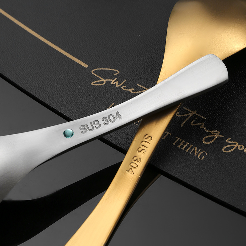 304 stainless steel sanded Earl Grey spoon, dessert spoon, hotel Korean barbecue restaurant spoon, spoon, soup spoon, logo Application Scenario