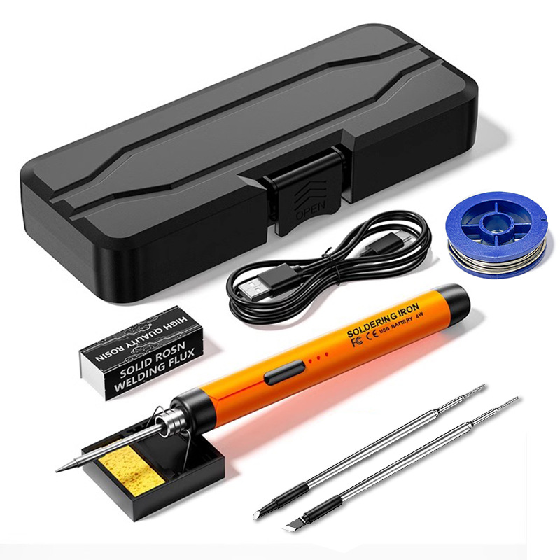 USB portable charging 5V8W soldering iron, mini household 800 mah lithium battery soldering iron set for soldering and repair full figure