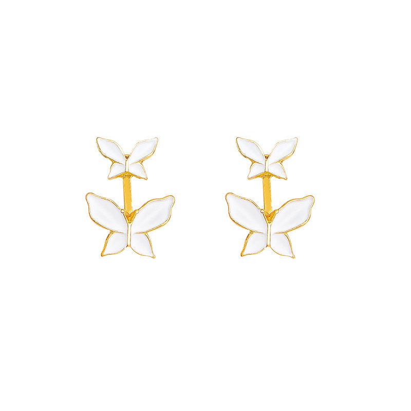 Light luxury and fashionable, super ethereal charm, versatile butterfly earrings, high-end design sense, back-hanging ear studs, the same style of earrings as Internet celebrities Item Picture