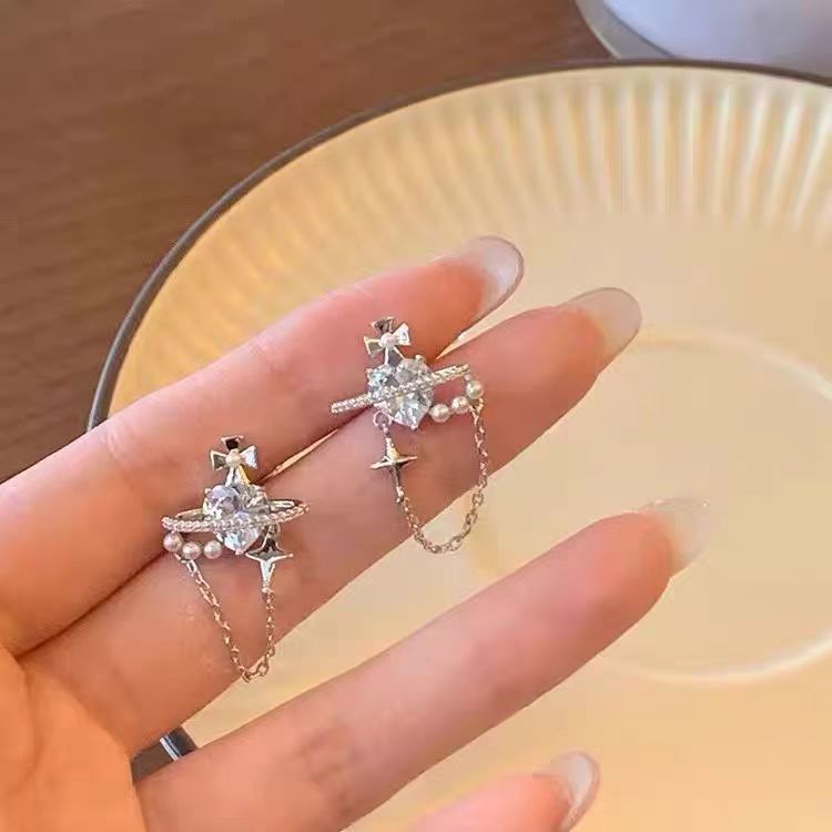 The exquisite Saturn pearl earrings from Oni, a light luxury, niche, retro and high-end look for women, are a new bestseller in 2025 Specification drawing