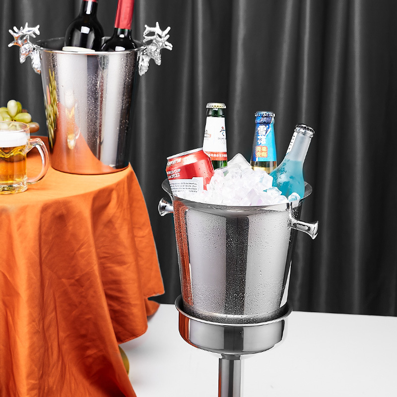 Luxurious champagne barrel rack, stainless steel KTV bar ice wine barrel, red wine barrel, standing floor-standing ice barrel, European champagne barrel Specification drawing