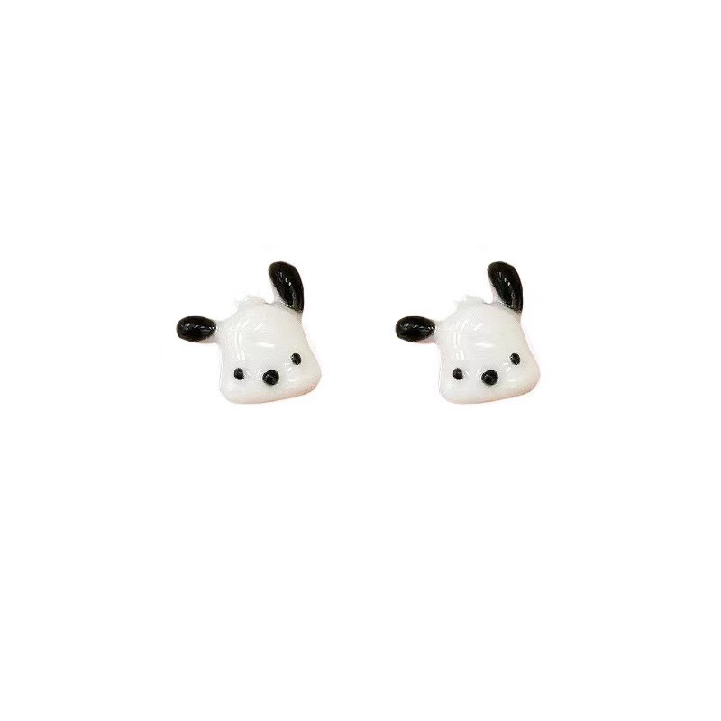 Cute and versatile Hapa dog stud earrings for girls, simple and small cartoon niche design earrings, cute girl earrings Item Picture