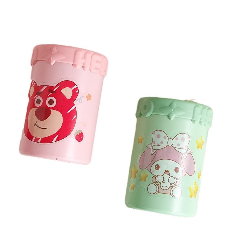Wholesale cartoon double-layer glass water cups in stock, convenient and portable office cups, cute glass water cups for children and students Item Picture