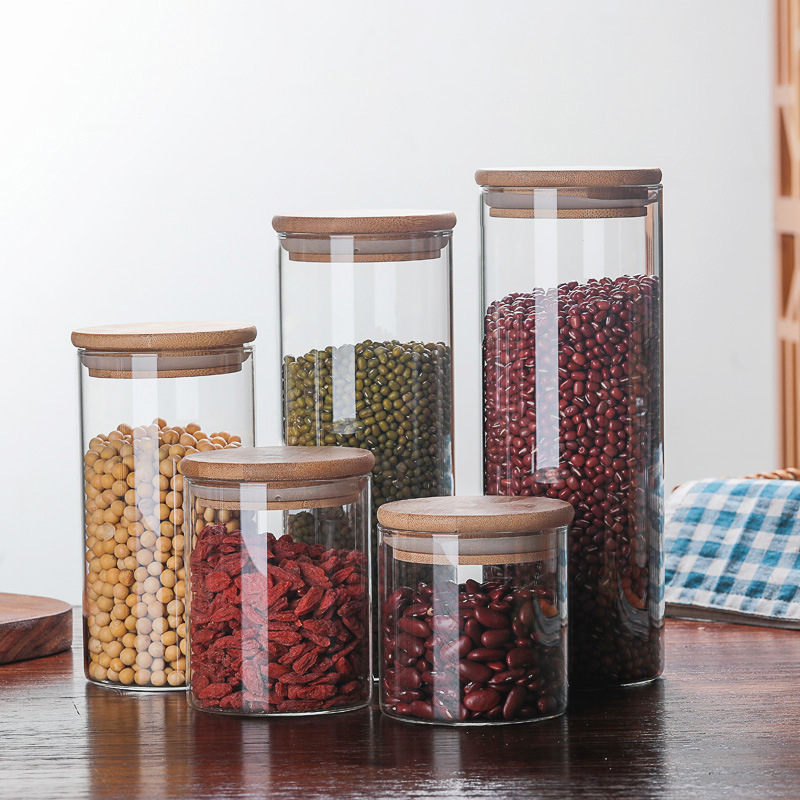 Wholesale transparent high borosilicate glass tea cans, storage cans, glass sealed cans, transparent dried fruit cans and seasoning cans from the manufacturer details Picture