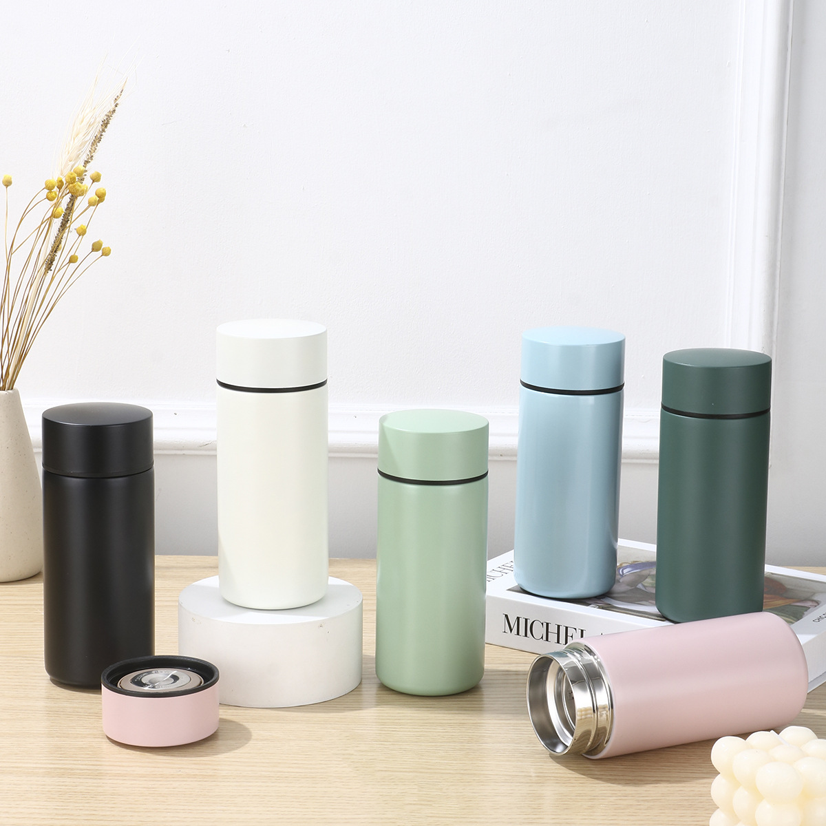 New 316 stainless steel vacuum insulated cup, high appearance level, solid color car cup, portable and compact, double-layer cola cup full figure