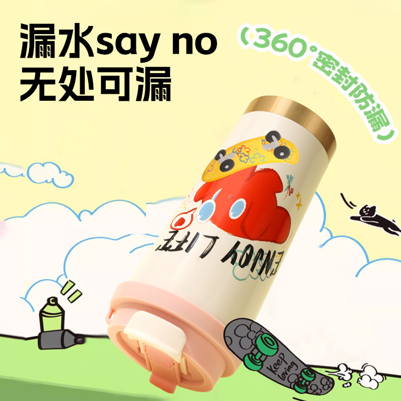 Cartoon high-appearance coffee cups, large-capacity stainless steel insulated cups, portable and cute water cups for cross-border wholesale Application Scenario