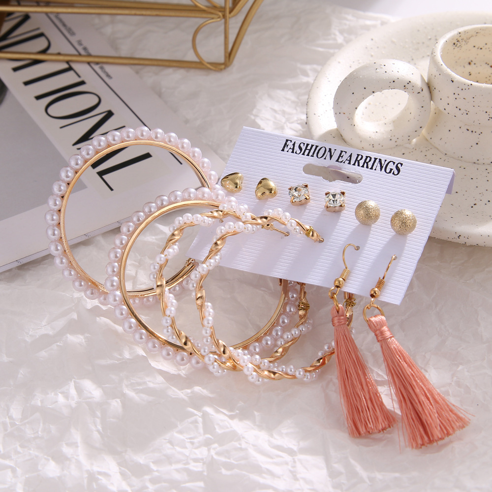 Korean jewelry world AliExpress cross-border Bohemian-style English letter retro butterfly woven round set earrings Application Scenario