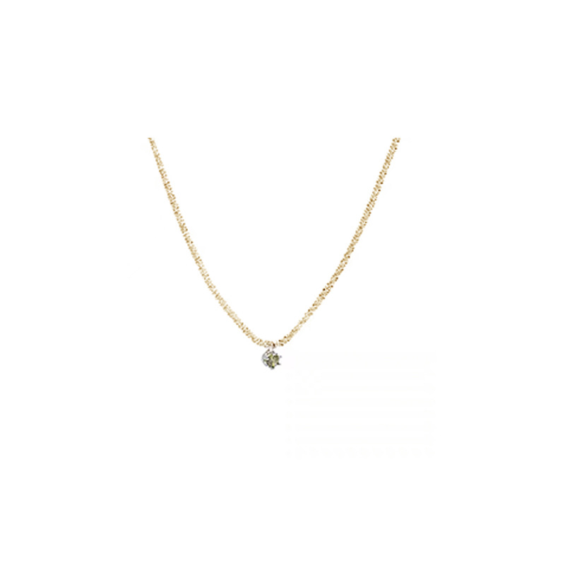 The sparkling titanium steel necklace with a simple and niche design for women, the collarbone chain with a light luxury feel, and the trendy pendant necklace Item Picture