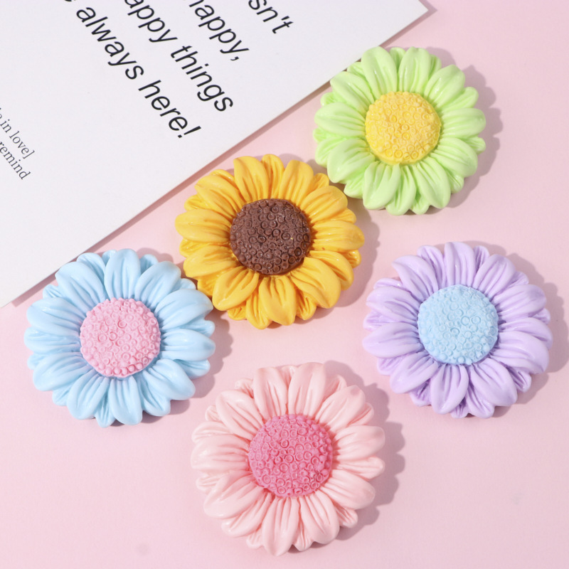 Large sunflower resin accessories, flower diy hair band accessories, earrings, cups, storage boxes, decorative materials full figure