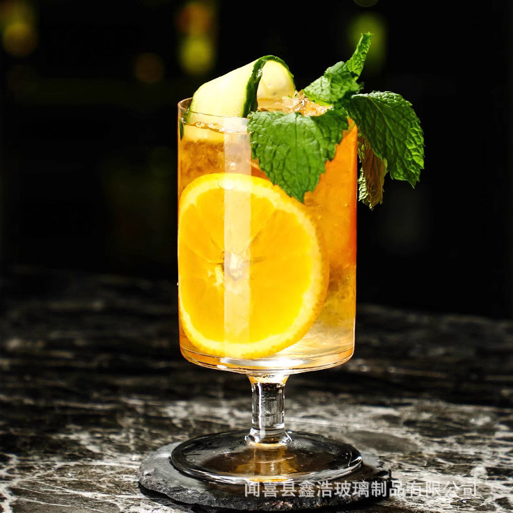 High-footed glass cups, ins-style ice cream and cold drink cups, juice sparkling cups, wine glasses, coffee cups, yogurt dessert cups details Picture