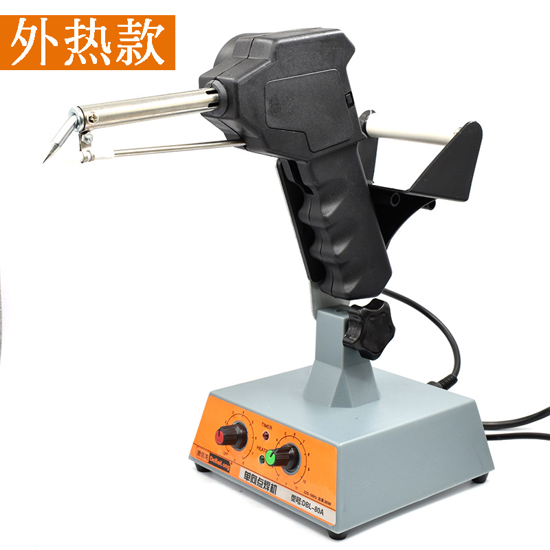 DBL-80 foot-operated soldering machine, one-way spot soldering machine, wire switch terminal soldering, automatic soldering station, soldering arm undefined