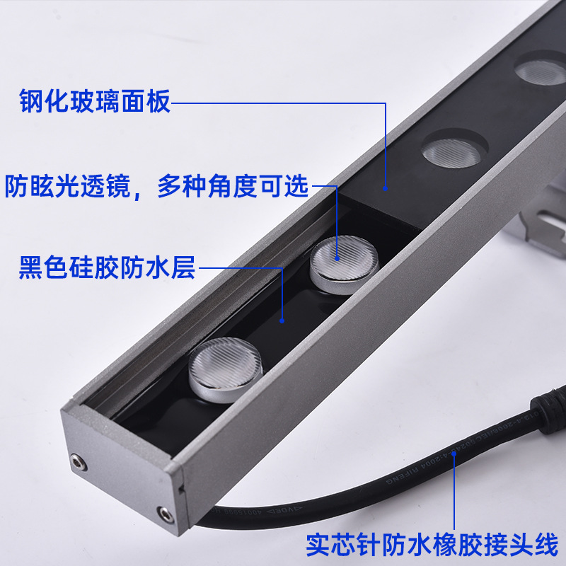 LED outdoor wall-washing lights, single-color seven-color RGB waterproof bridge lights, background lights, spotlights, contour lights Application Scenario