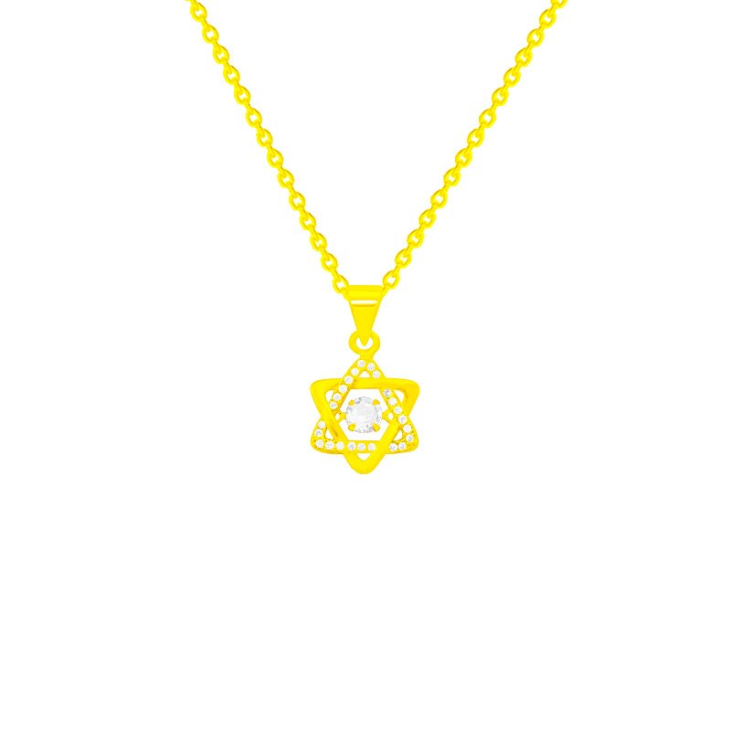 New accessories: Cute and super dazzling hexagonal star necklace, women's light luxury and niche design sense pendant, elegant and versatile collarbone chain Item Picture