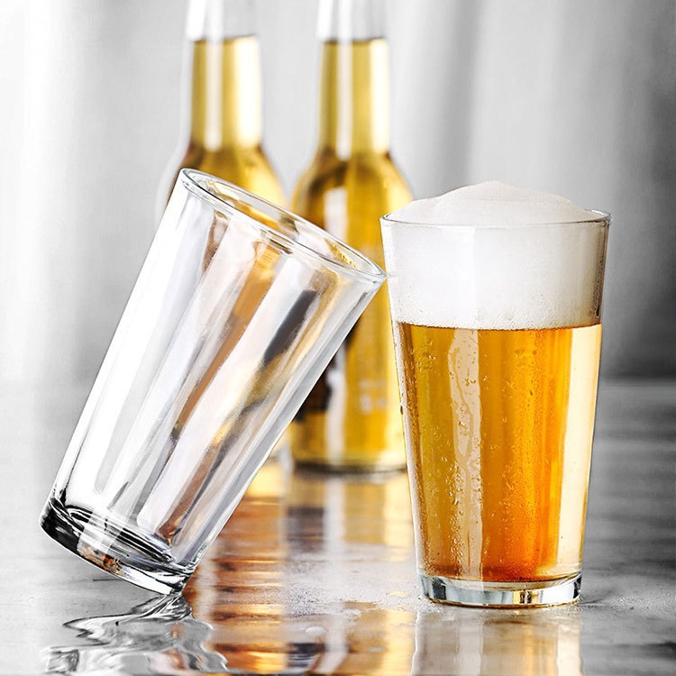 American pint cups, Pearson craft beer mugs, juice drink cups, wide-mouted glass water cups, commercial draft beer cups full figure