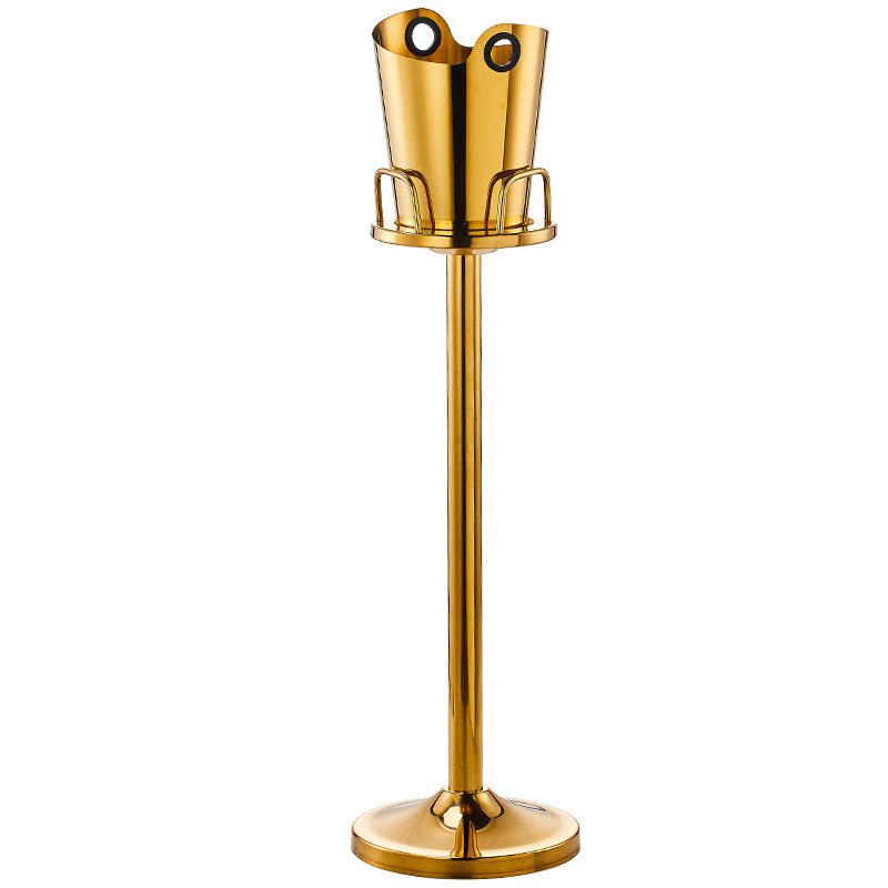 European-style stainless steel champagne barrel luxury rack display, model room decoration, home bar, ktv wine standing ice bucket Item Picture