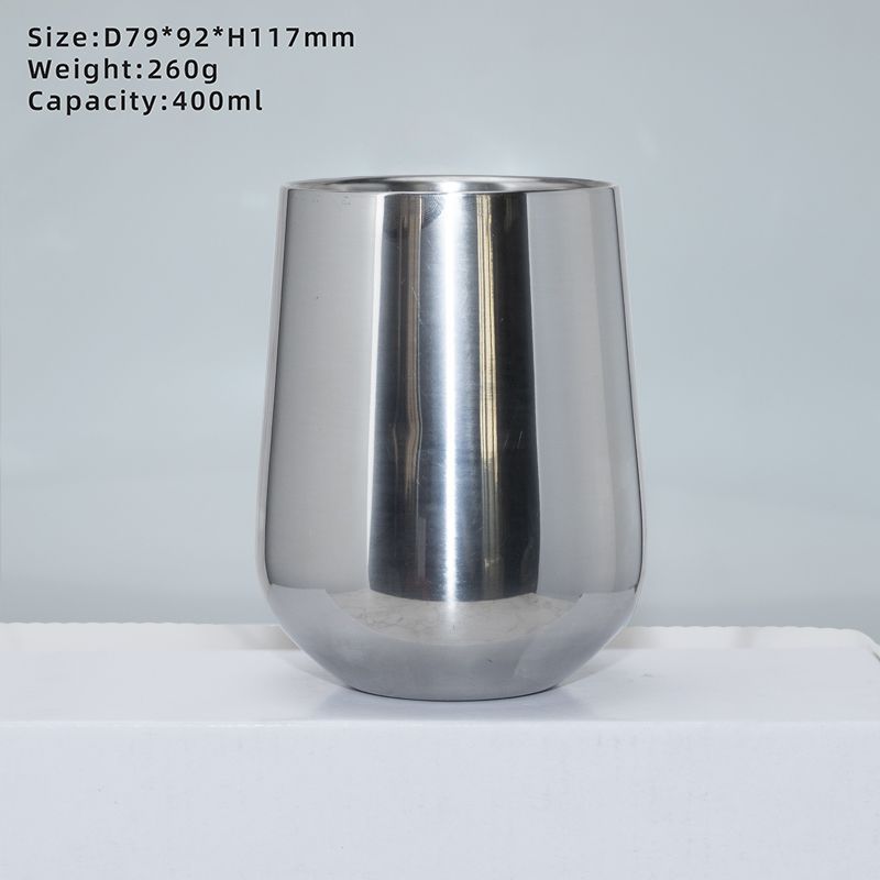 304 stainless steel double-layer beer mugs, bar cold drink cocktail cups, eggshell water cups, Martell cups without bases details Picture