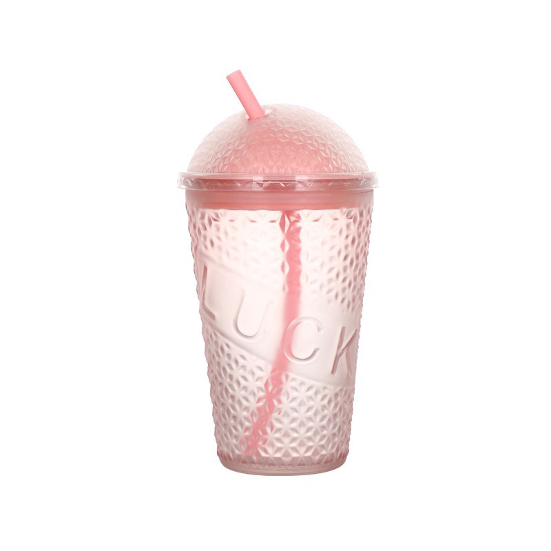 Summer InS-style simple gradient straight straw cup, portable water cup for office and home use, double-drinking cup Item Picture