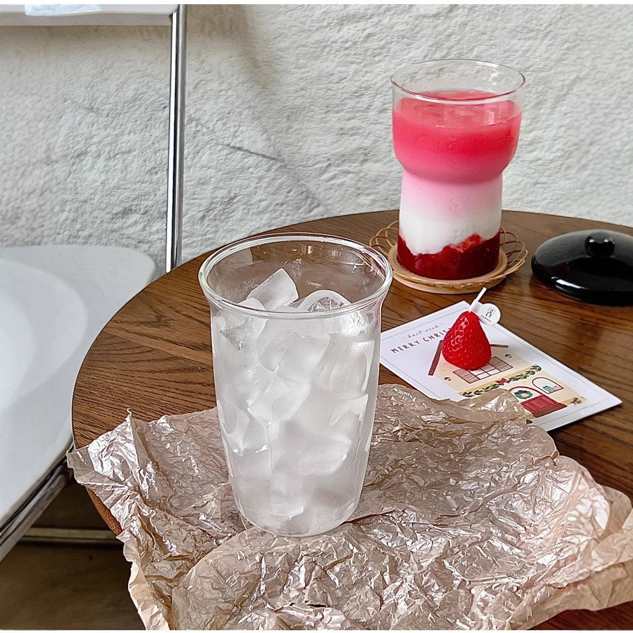 Customized glass cups, high borosilicate water cups, heat-resistant glass cups, Korean-style cups. Customized heat-resistant water cups and coffee cups based on your provided pictures details Picture