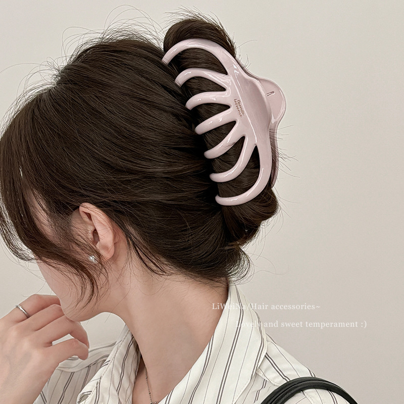 High-end, large pumpkin hair clip, feminine, back of the head, updo hair clip, shark clip, large amount of hair clip headwear Specification drawing